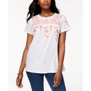 Charter Club Petite Embroidered Babydoll Top, PS